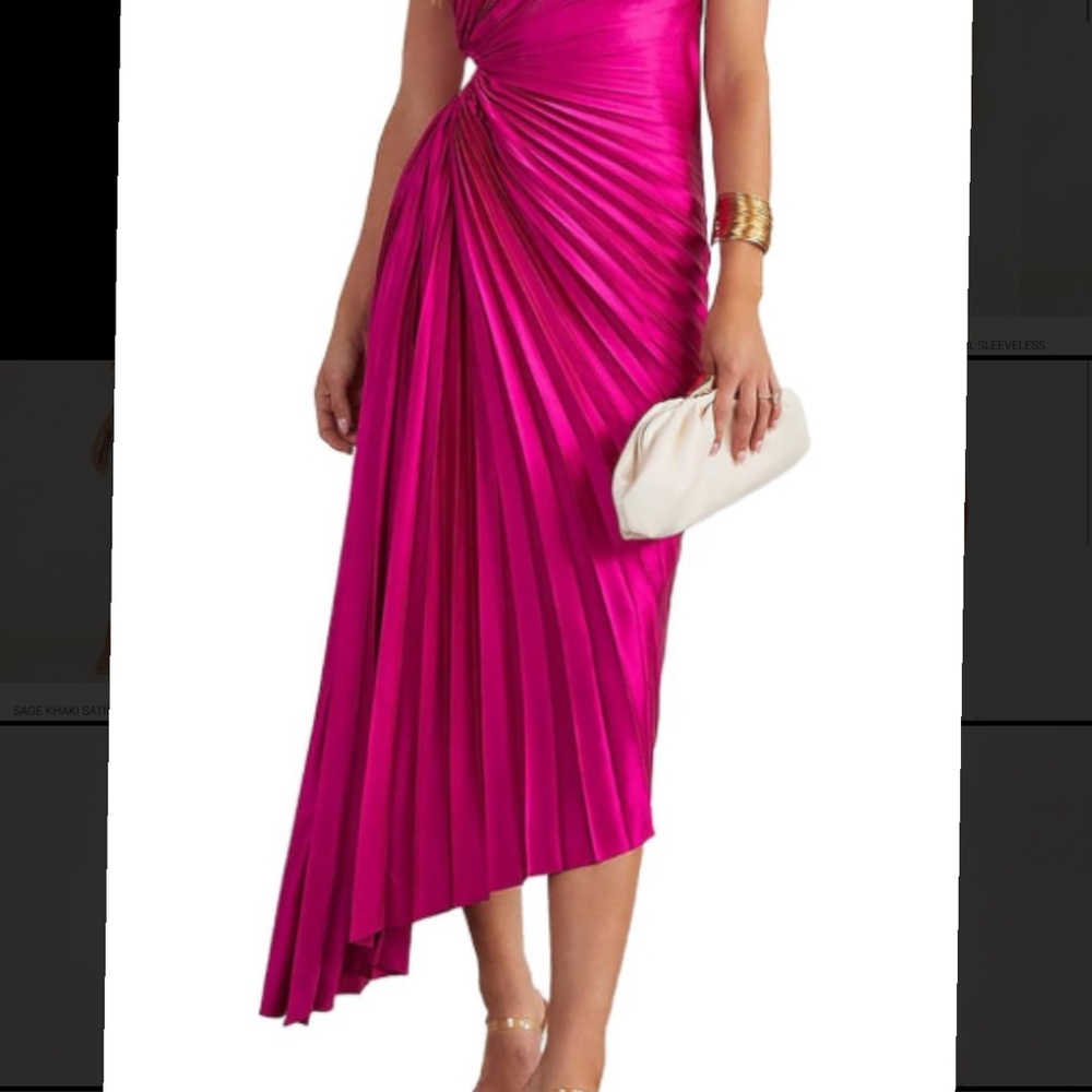 Pink Asymmetrical One Shoulder Cocktail Gown